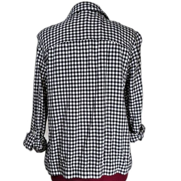 Jones New York Checkered Button Down Tie Top Size Medium - Picture 5 of 8